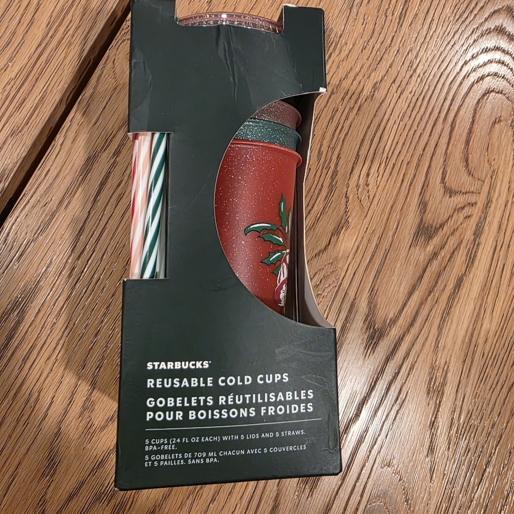 Starbucks Reusable Holiday Cold Cups with Straws